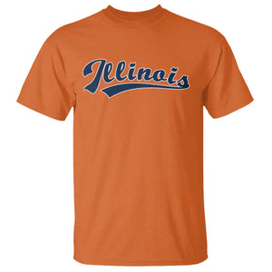 Illinois Varsity Script Classic Sports Jersey Style T Shirt TS11 Orange Print Your Wear