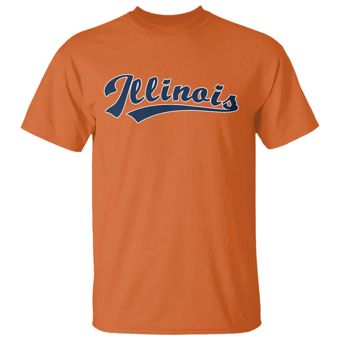 Illinois Varsity Script Classic Sports Jersey Style T Shirt TS11 Orange Print Your Wear