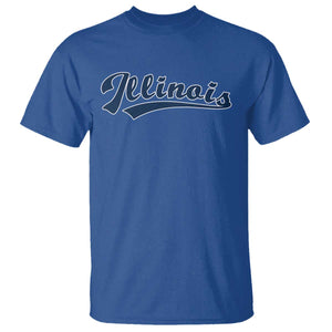 Illinois Varsity Script Classic Sports Jersey Style T Shirt TS11 Royal Blue Print Your Wear