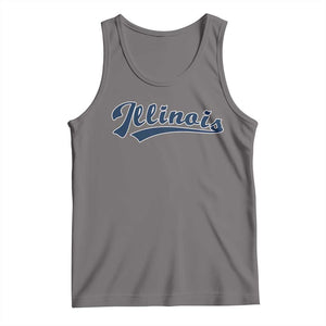 Illinois Varsity Script Classic Sports Jersey Style Tank Top TS11 Deep Heather Print Your Wear