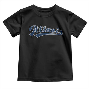 Illinois Varsity Script Classic Sports Jersey Style Toddler T Shirt TS11 Black Print Your Wear