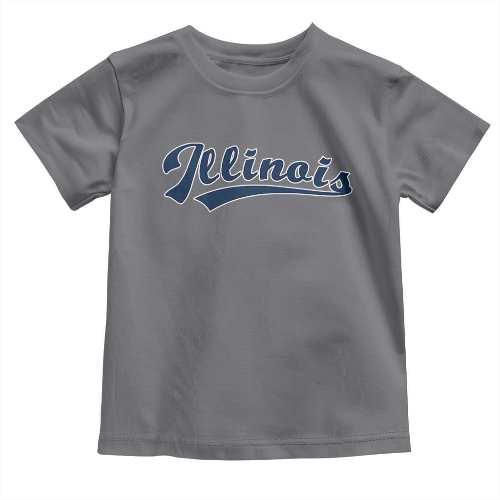 Illinois Varsity Script Classic Sports Jersey Style Toddler T Shirt TS11 Charcoal Print Your Wear