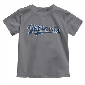 Illinois Varsity Script Classic Sports Jersey Style Toddler T Shirt TS11 Charcoal Print Your Wear
