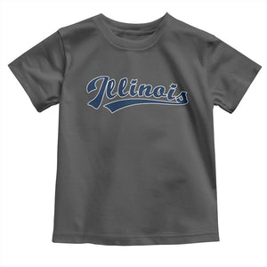 Illinois Varsity Script Classic Sports Jersey Style Toddler T Shirt TS11 Dark Heather Print Your Wear