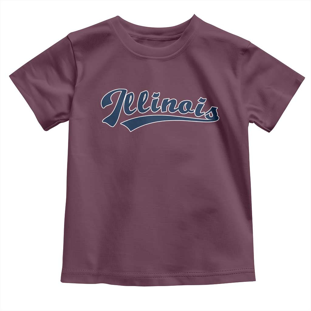 Illinois Varsity Script Classic Sports Jersey Style Toddler T Shirt TS11 Maroon Print Your Wear
