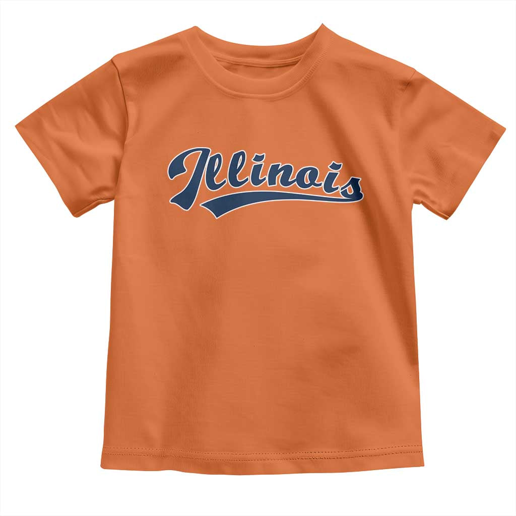 Illinois Varsity Script Classic Sports Jersey Style Toddler T Shirt TS11 Orange Print Your Wear