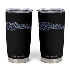 Illinois Varsity Script Classic Sports Jersey Style Tumbler Cup TS11 Black Print Your Wear