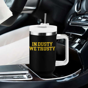 In Dusty We Trusty Tumbler With Handle Michigan State Basketball Quote TS11 Print Your Wear