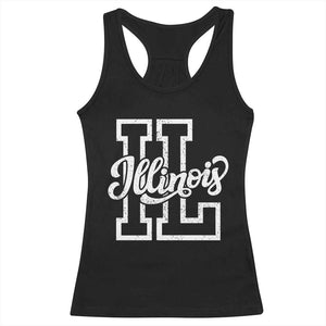 Illinois Sports Fan Racerback Tank Top Varsity Aesthetic IL State Pride TS11 Black Print Your Wear