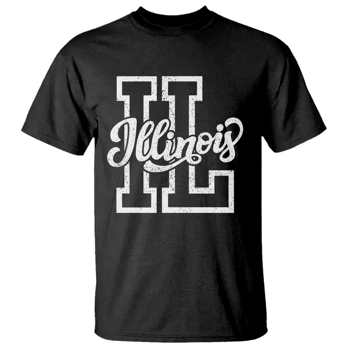 Illinois Sports Fan T Shirt Varsity Aesthetic IL State Pride TS11 Black Print Your Wear