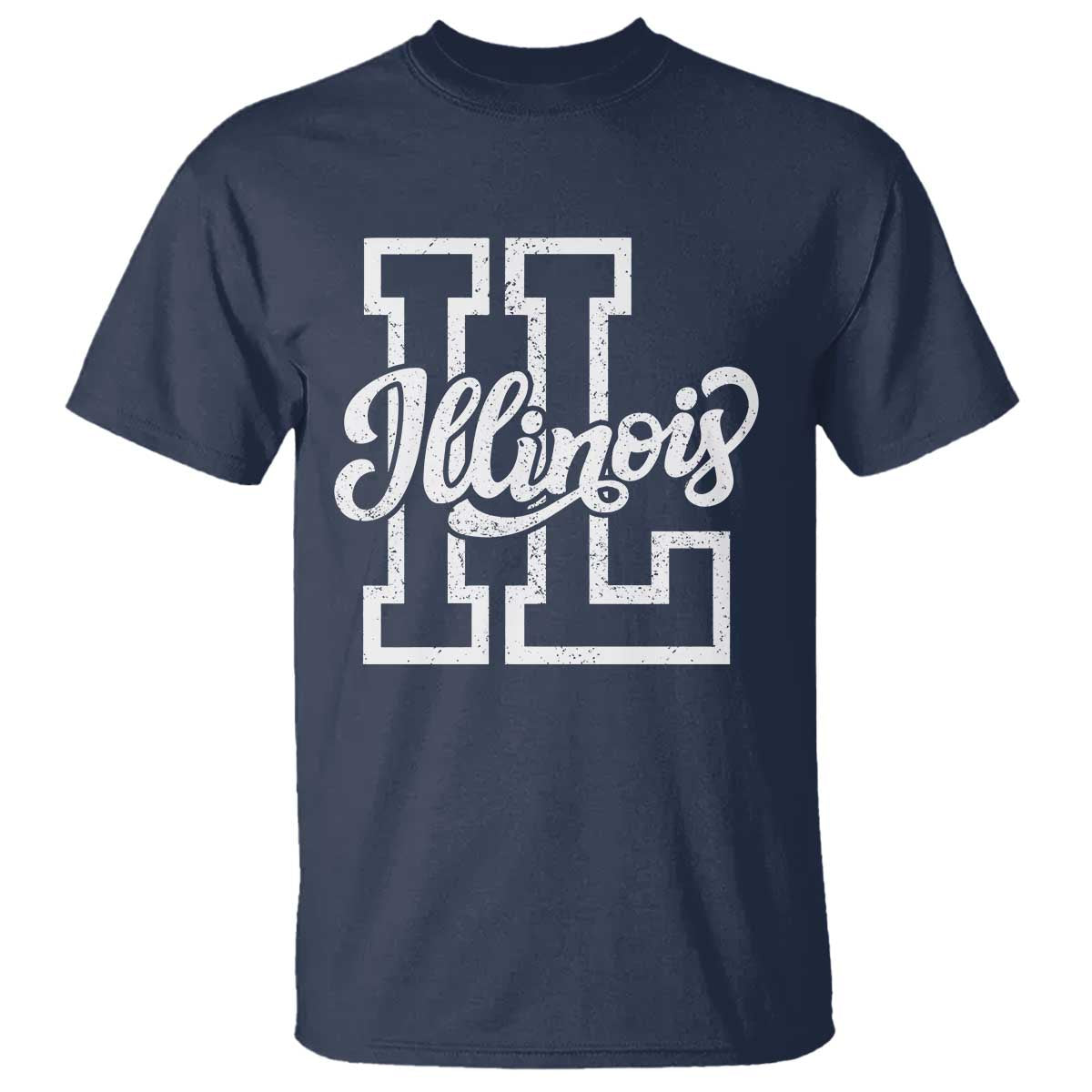 Illinois Sports Fan T Shirt Varsity Aesthetic IL State Pride TS11 Navy Print Your Wear