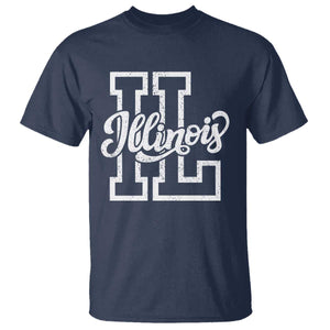 Illinois Sports Fan T Shirt Varsity Aesthetic IL State Pride TS11 Navy Print Your Wear