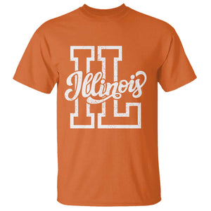 Illinois Sports Fan T Shirt Varsity Aesthetic IL State Pride TS11 Orange Print Your Wear