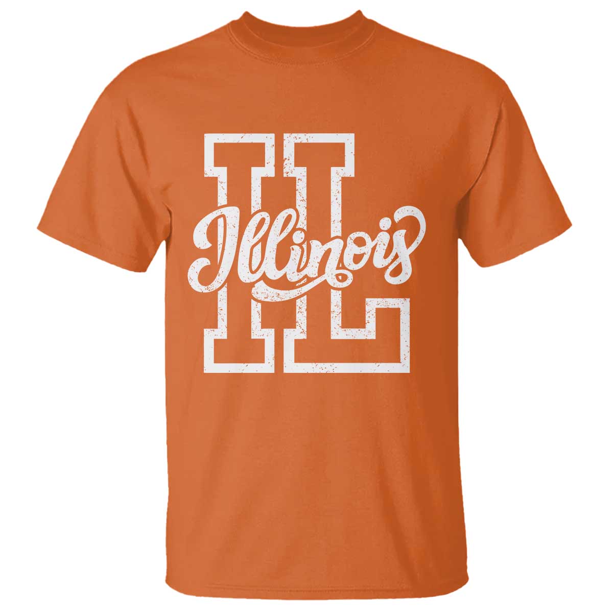 Illinois Sports Fan T Shirt Varsity Aesthetic IL State Pride TS11 Orange Print Your Wear