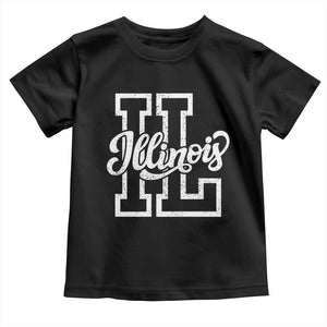 Illinois Sports Fan Toddler T Shirt Varsity Aesthetic IL State Pride TS11 Black Print Your Wear