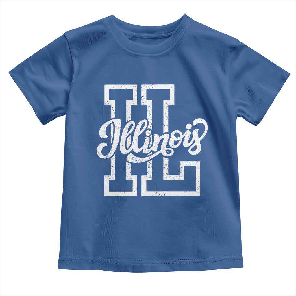 Illinois Sports Fan Toddler T Shirt Varsity Aesthetic IL State Pride TS11 Royal Blue Print Your Wear