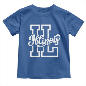 Illinois Sports Fan Toddler T Shirt Varsity Aesthetic IL State Pride TS11 Royal Blue Print Your Wear