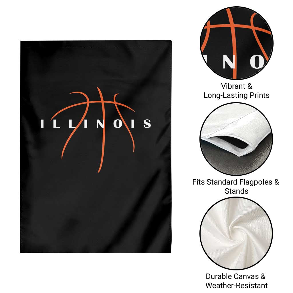 Illinois Fan Basketball Grooves Graphic IL State Garden Flag TS11 Print Your Wear