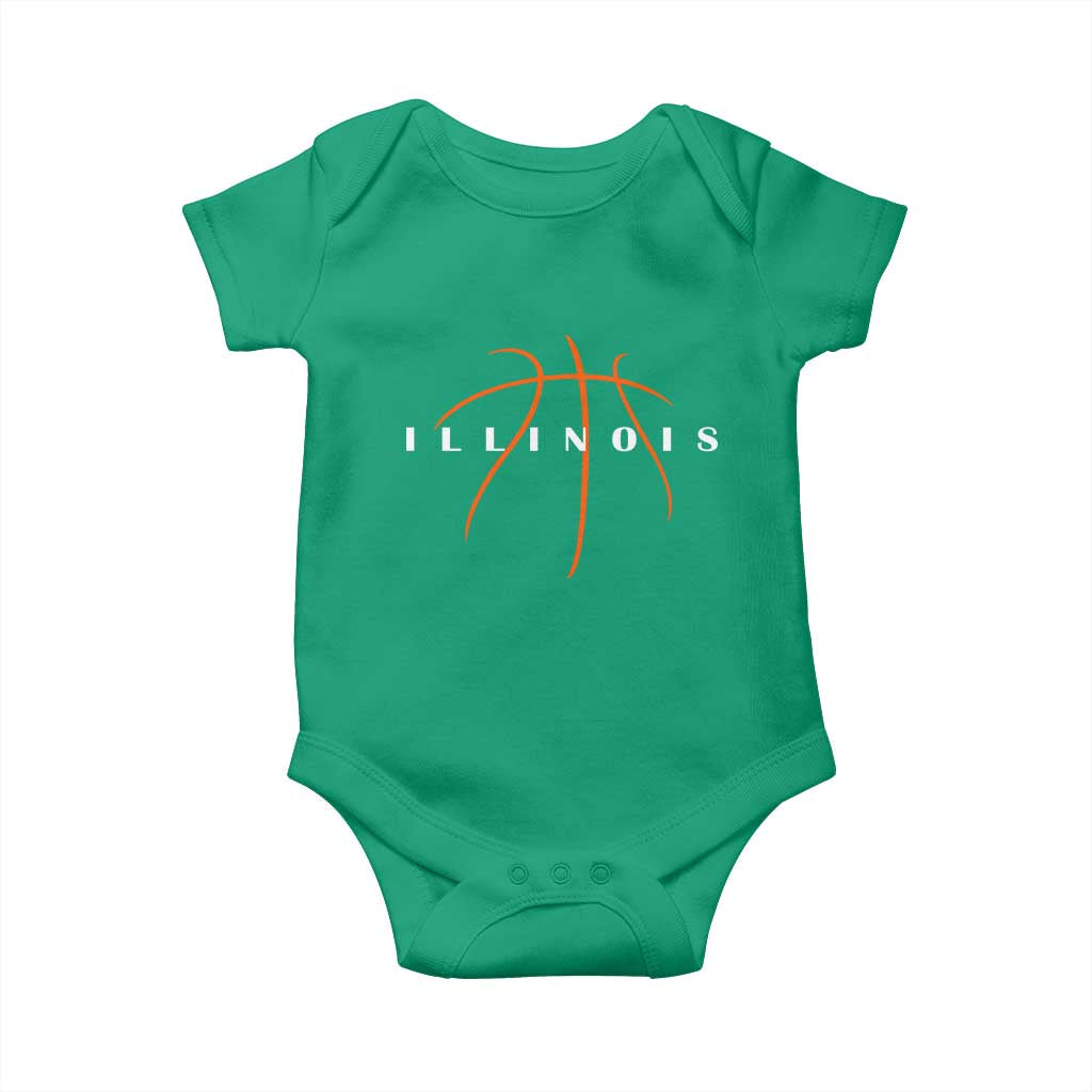 Illinois Fan Basketball Grooves Graphic IL State Baby Onesie TS11 Irish Green Print Your Wear