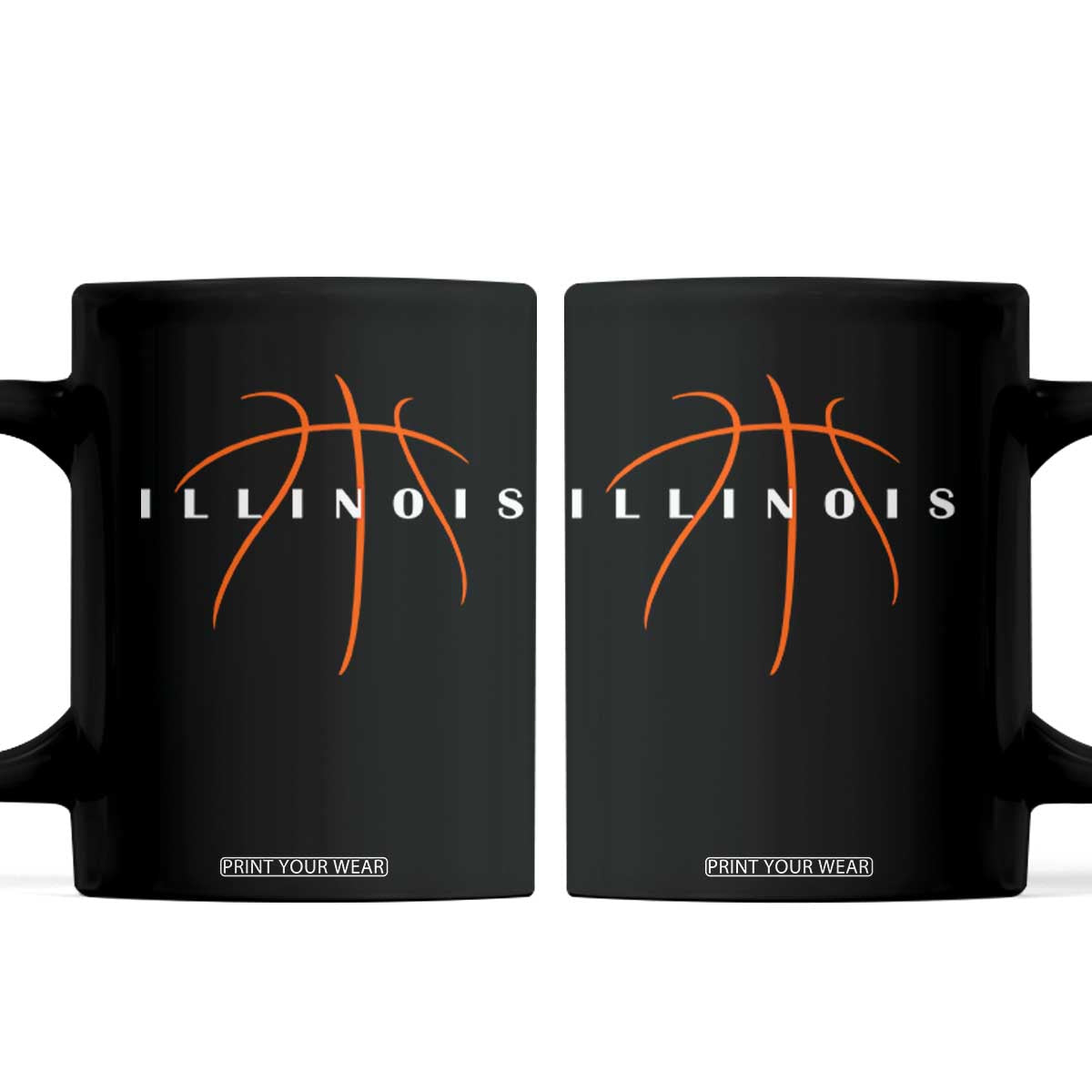 Illinois Fan Basketball Grooves Graphic IL State Coffee Mug TS11 Black Print Your Wear