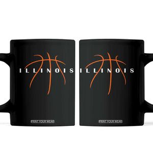 Illinois Fan Basketball Grooves Graphic IL State Coffee Mug TS11 Black Print Your Wear