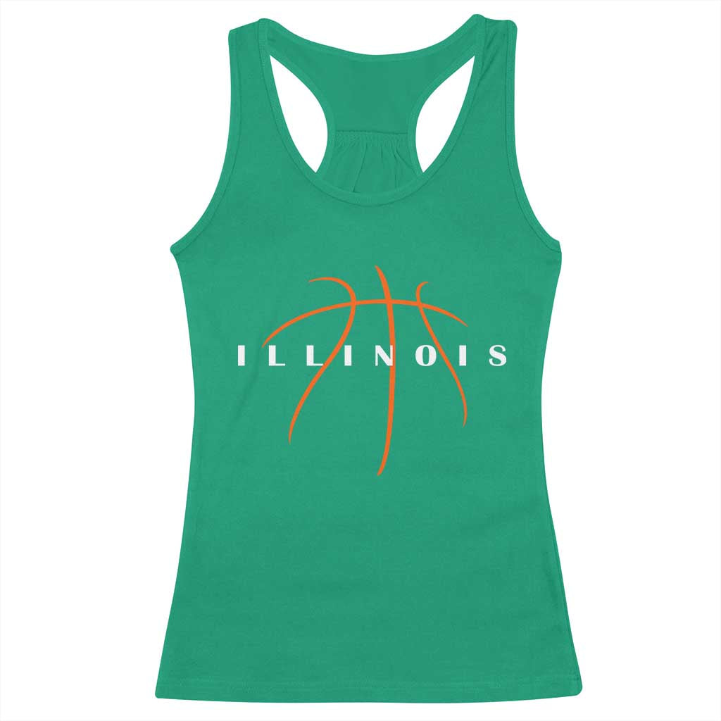 Illinois Fan Basketball Grooves Graphic IL State Racerback Tank Top TS11 Irish Green Print Your Wear