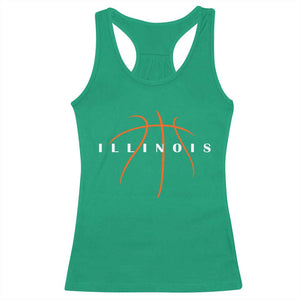 Illinois Fan Basketball Grooves Graphic IL State Racerback Tank Top TS11 Irish Green Print Your Wear