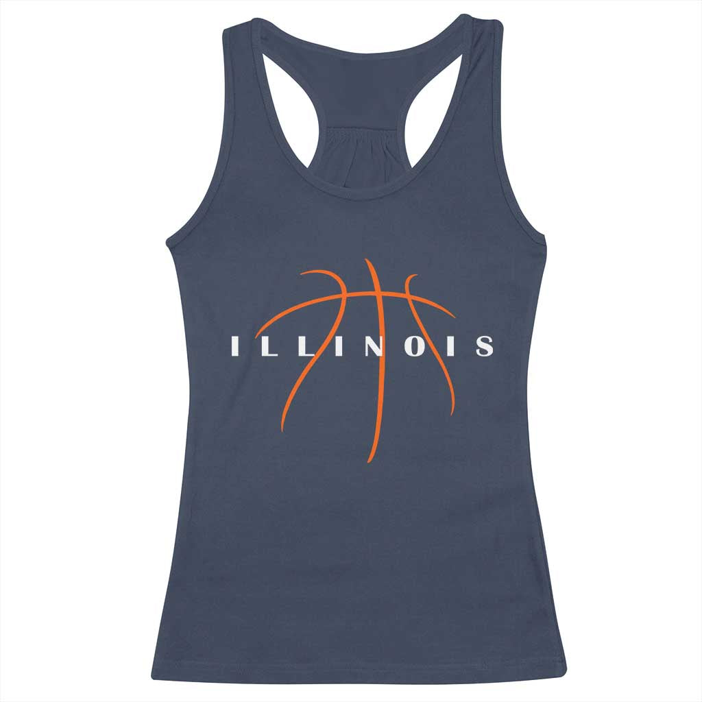 Illinois Fan Basketball Grooves Graphic IL State Racerback Tank Top TS11 Navy Print Your Wear