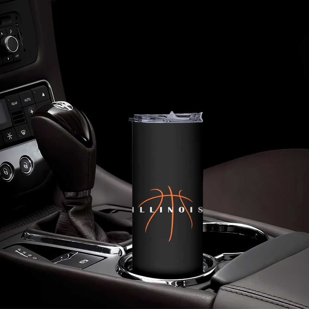 Illinois Fan Basketball Grooves Graphic IL State Skinny Tumbler TS11 Print Your Wear