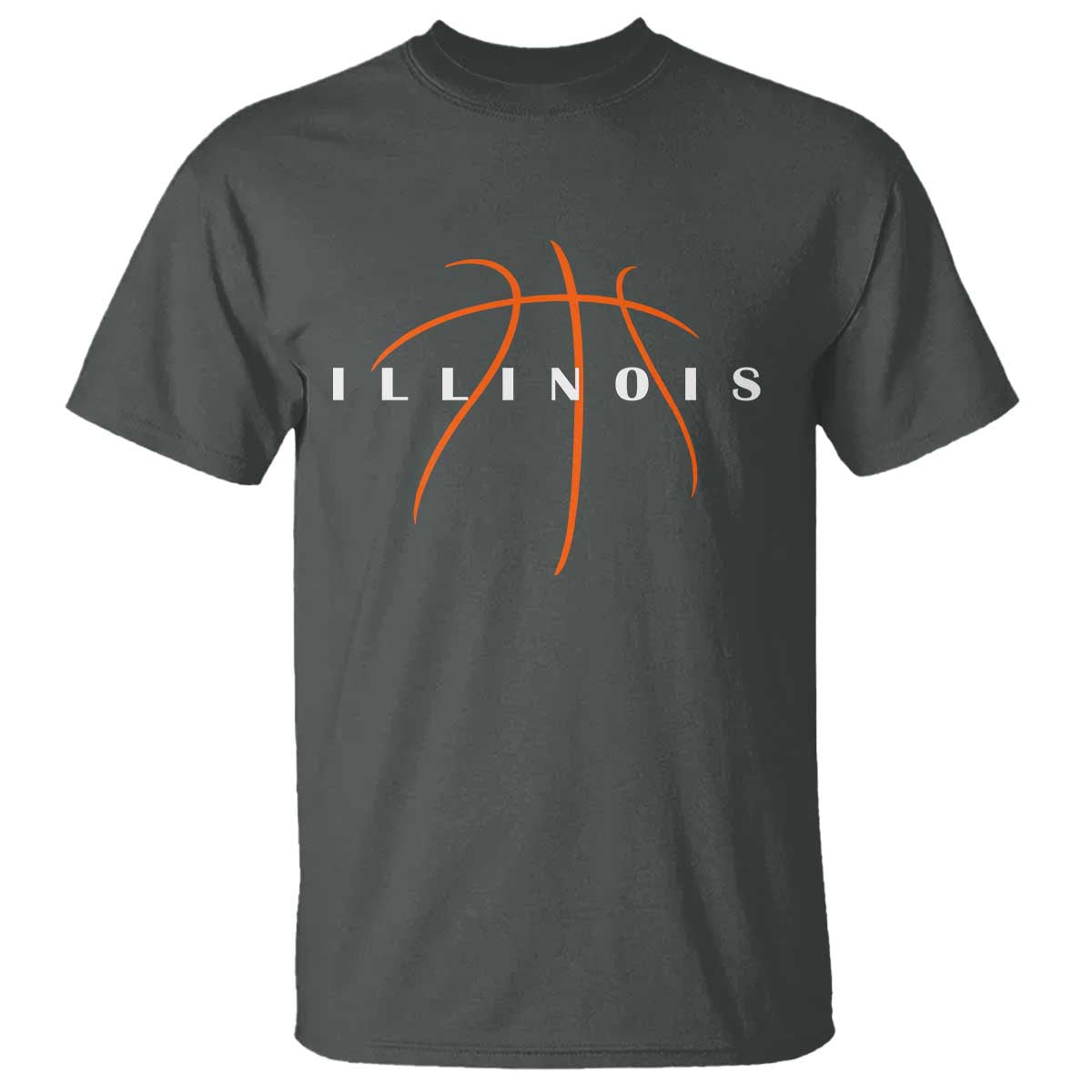 Illinois Fan Basketball Grooves Graphic IL State T Shirt TS11 Dark Heather Print Your Wear