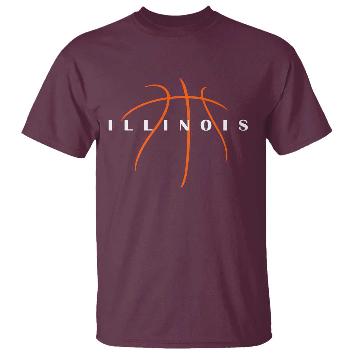 Illinois Fan Basketball Grooves Graphic IL State T Shirt TS11 Maroon Print Your Wear