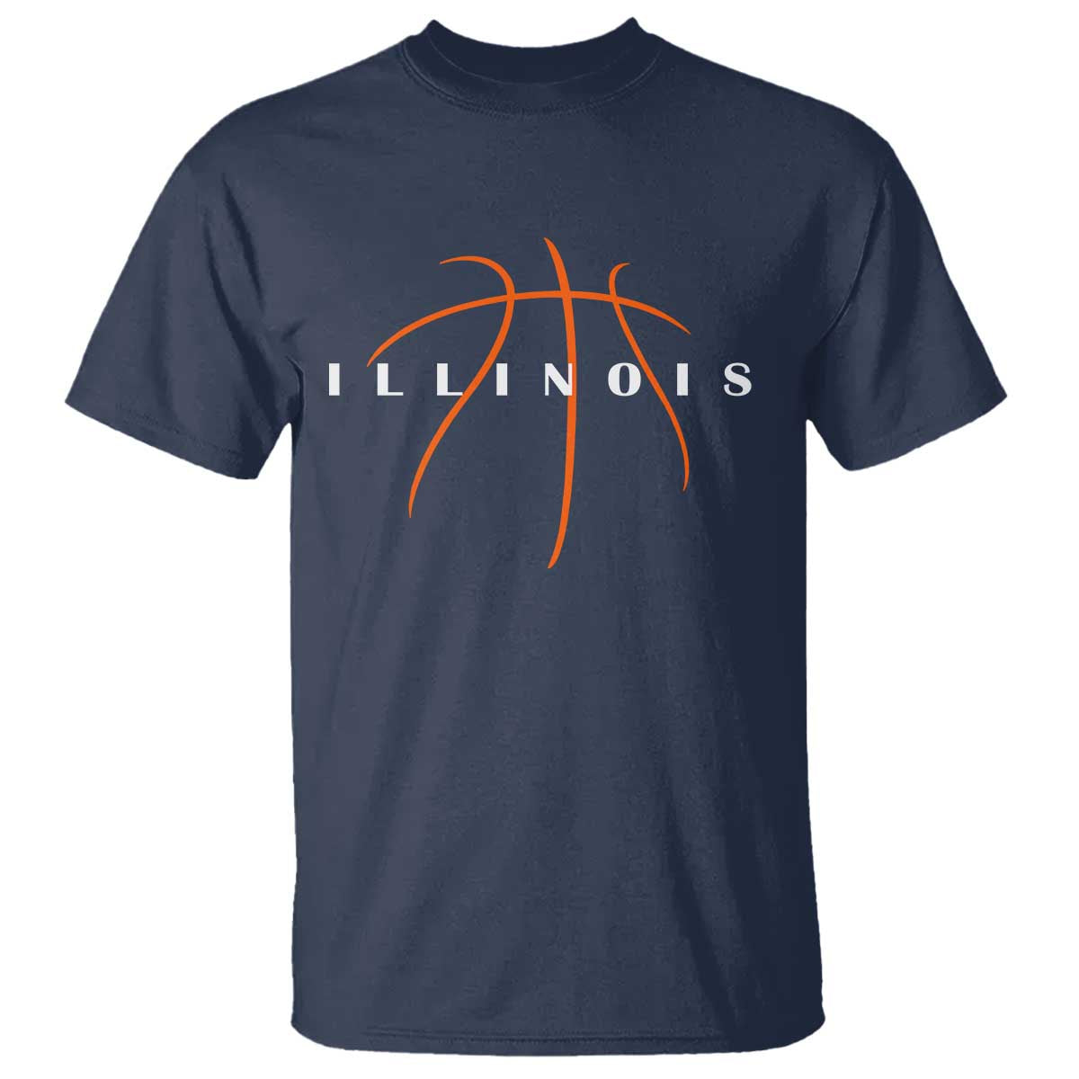 Illinois Fan Basketball Grooves Graphic IL State T Shirt TS11 Navy Print Your Wear