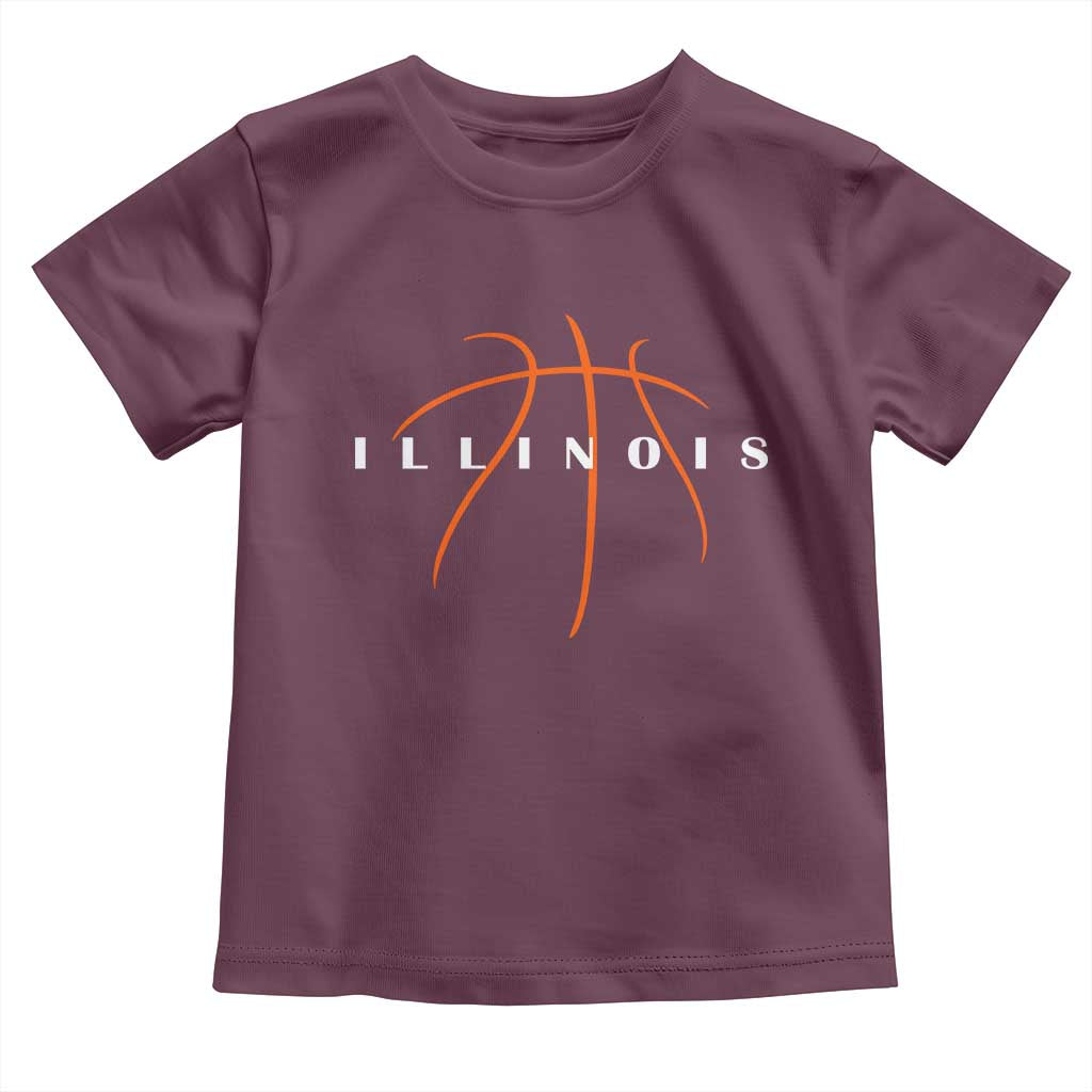 Illinois Fan Basketball Grooves Graphic IL State Toddler T Shirt TS11 Maroon Print Your Wear