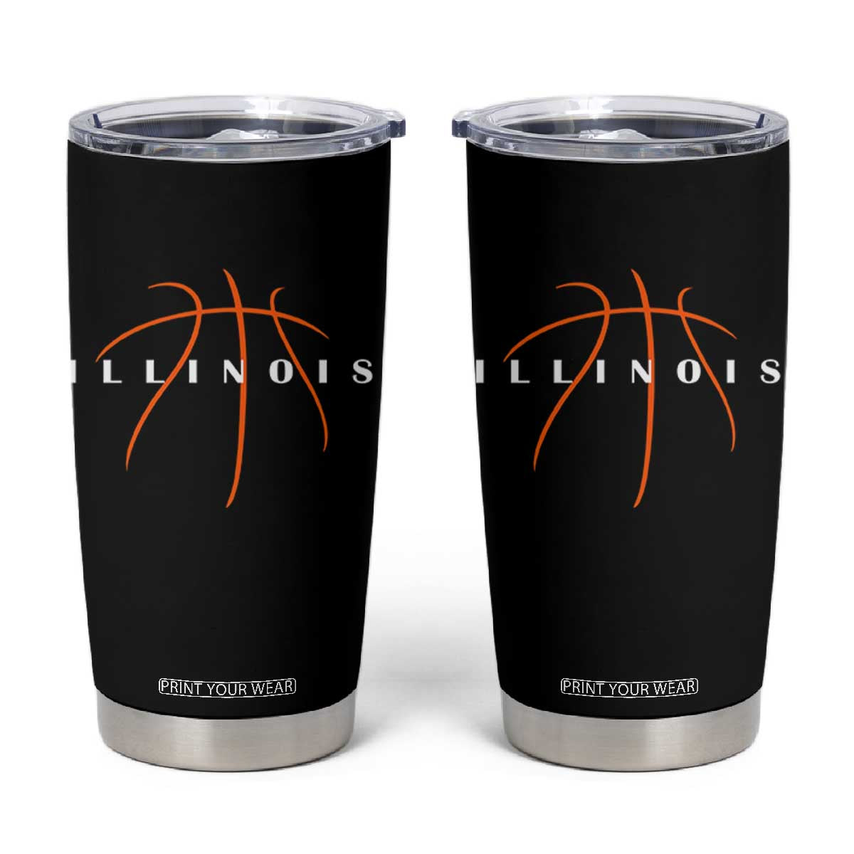 Illinois Fan Basketball Grooves Graphic IL State Tumbler Cup TS11 Black Print Your Wear