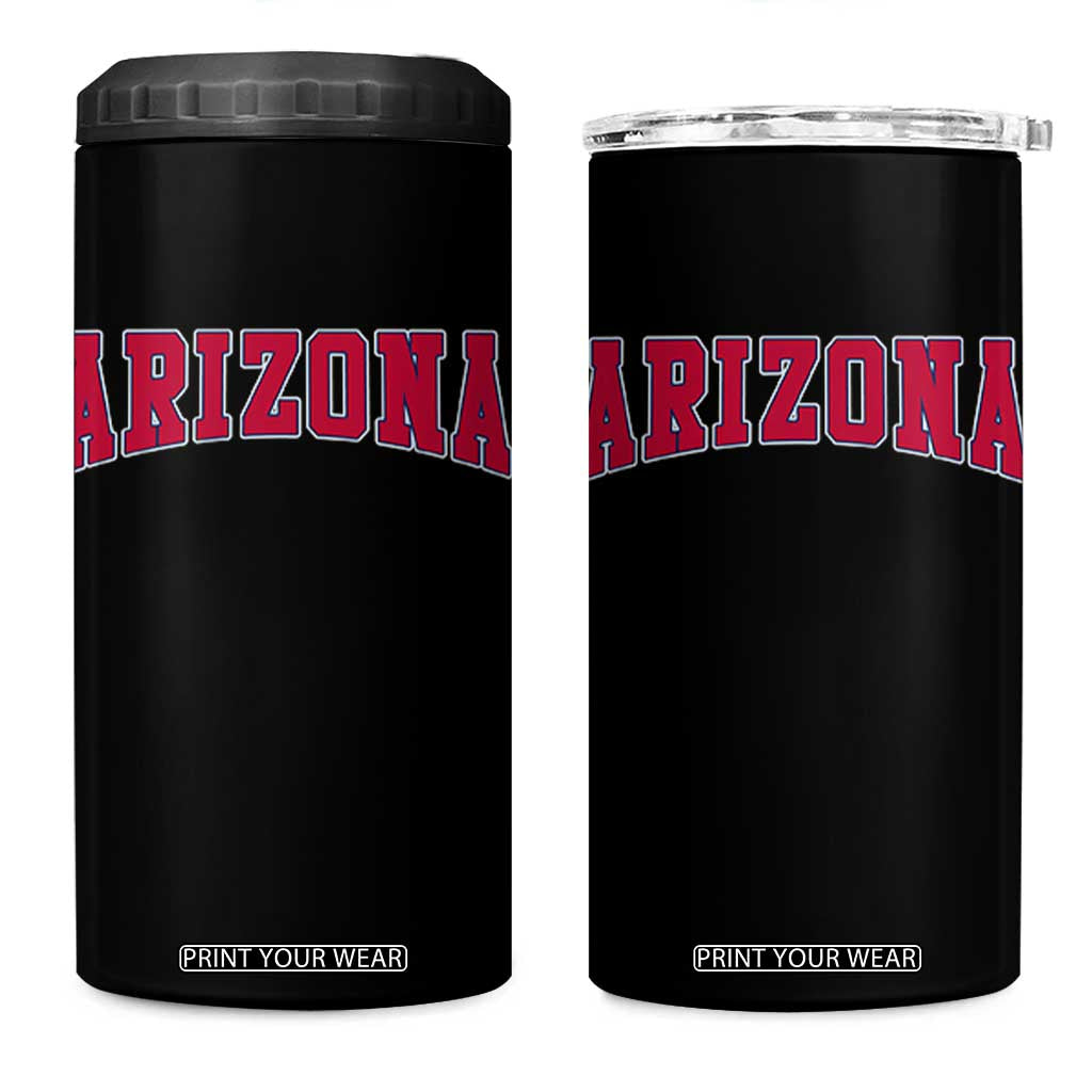 Arizona Sports Fan Vintage Bold Throwback AZ State 4 in 1 Can Cooler Tumbler TS11 One Size: 16 oz Black Print Your Wear