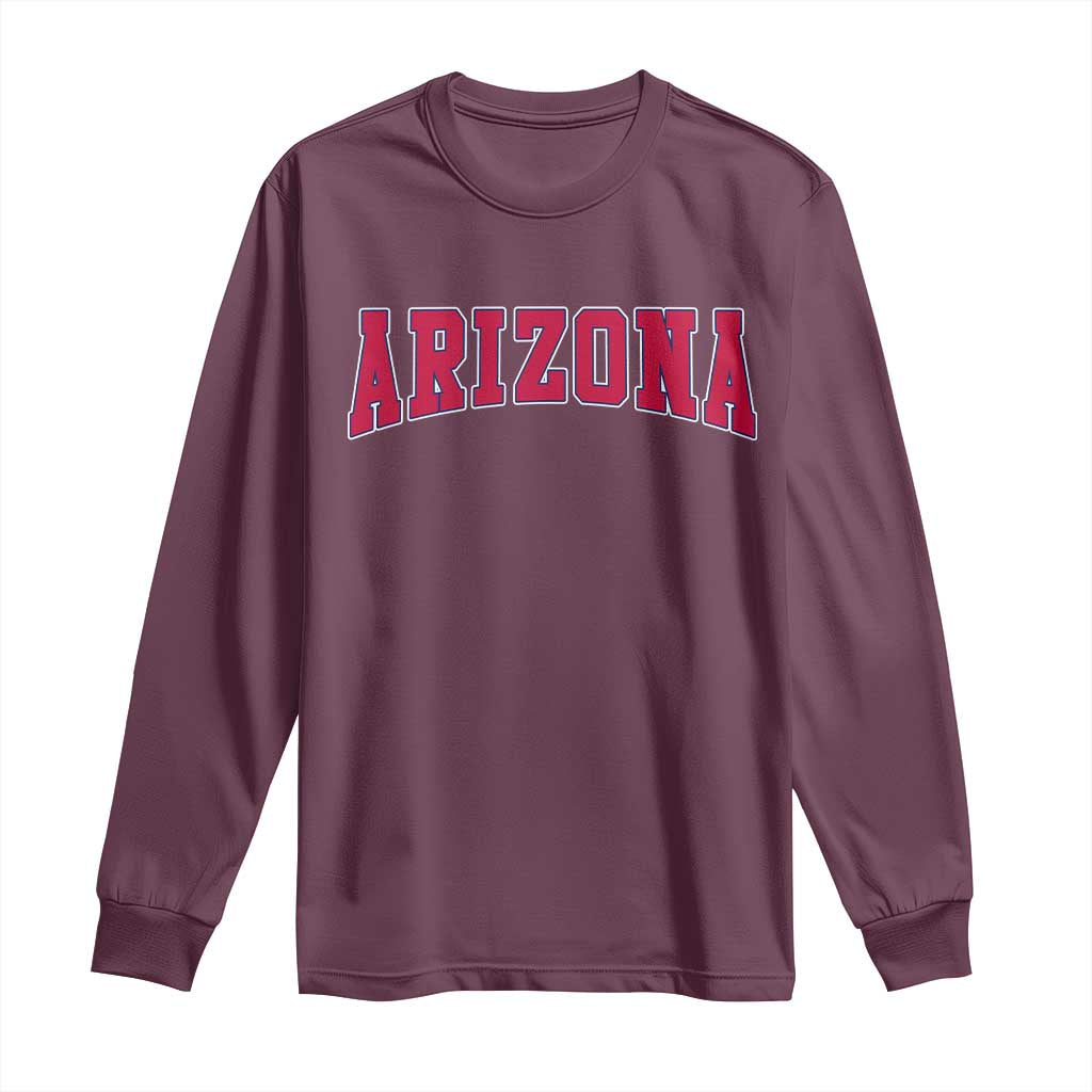 Arizona Sports Fan Vintage Bold Throwback AZ State Long Sleeve Shirt TS11 Maroon Print Your Wear