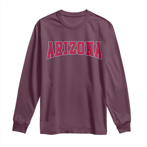 Arizona Sports Fan Vintage Bold Throwback AZ State Long Sleeve Shirt TS11 Maroon Print Your Wear