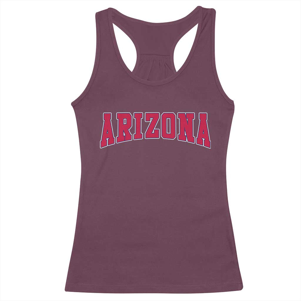 Arizona Sports Fan Vintage Bold Throwback AZ State Racerback Tank Top TS11 Maroon Print Your Wear