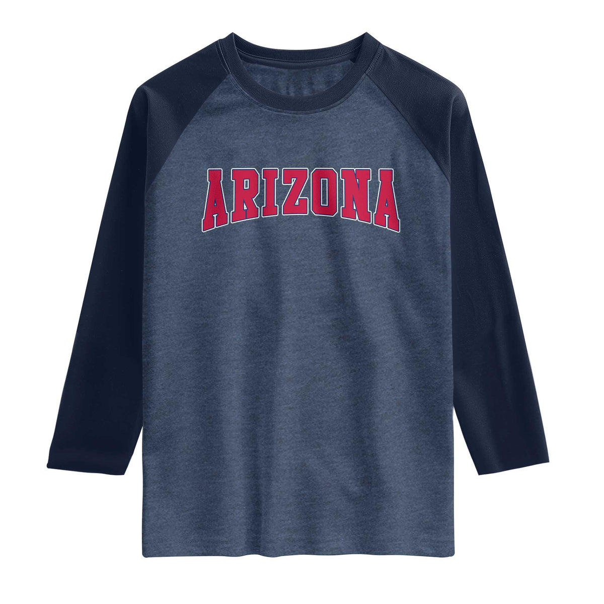 Arizona Sports Fan Vintage Bold Throwback AZ State Raglan Shirt TS11 Heather Denim Navy Print Your Wear