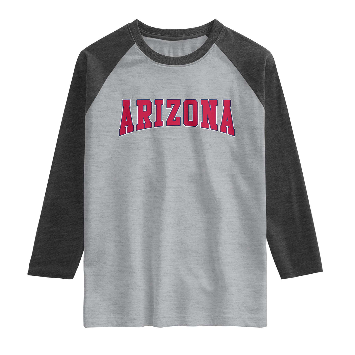 Arizona Sports Fan Vintage Bold Throwback AZ State Raglan Shirt TS11 Heather Gray Heather Charcoal Print Your Wear