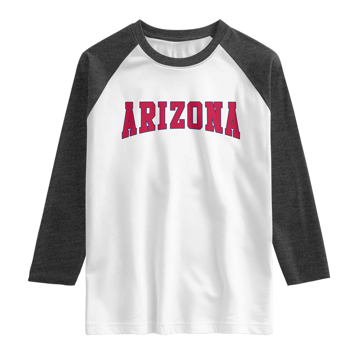 Arizona Sports Fan Vintage Bold Throwback AZ State Raglan Shirt TS11 White Heather Charcoal Print Your Wear