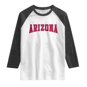 Arizona Sports Fan Vintage Bold Throwback AZ State Raglan Shirt TS11 White Heather Charcoal Print Your Wear