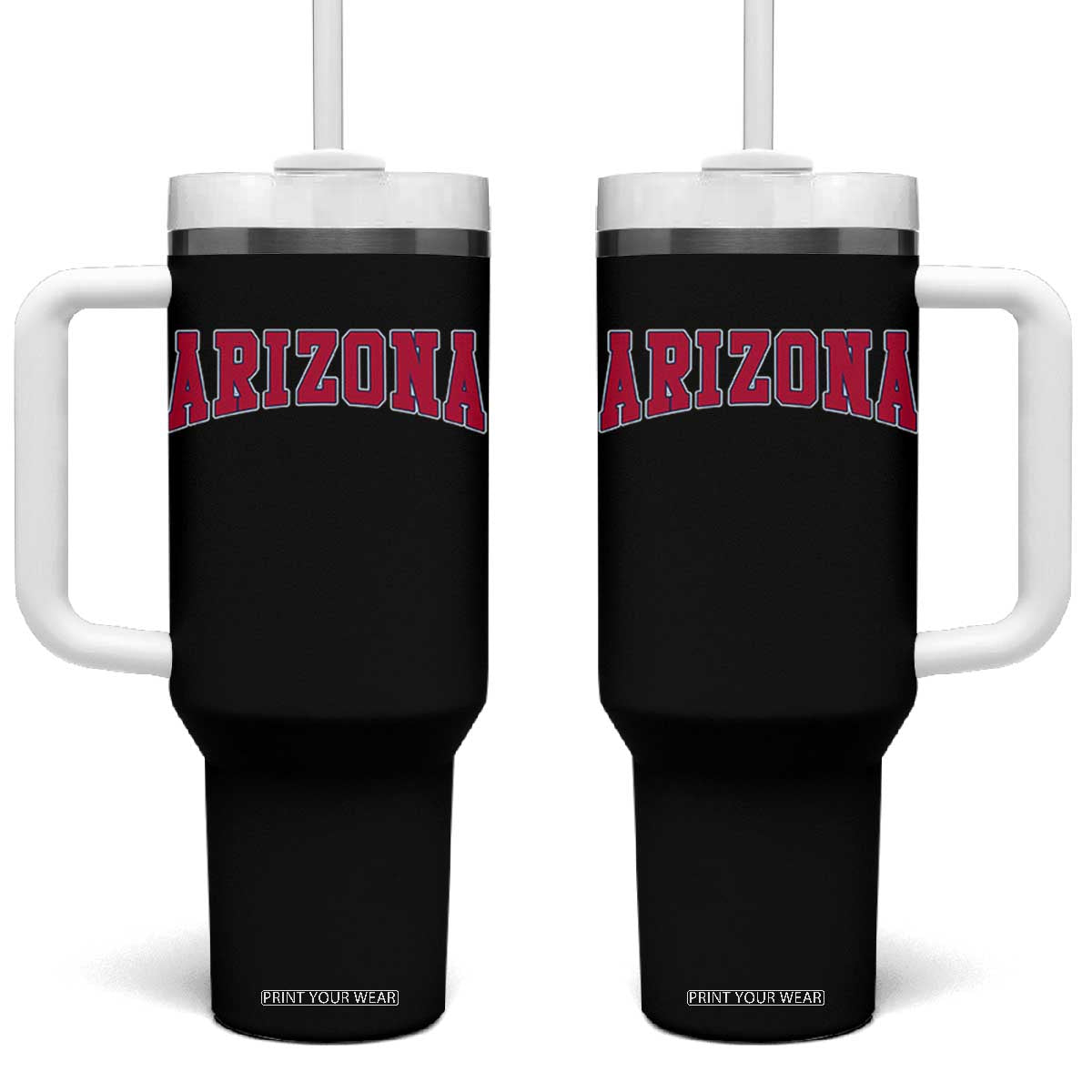 Arizona Sports Fan Vintage Bold Throwback AZ State Tumbler With Handle TS11 One Size: 40 oz Black Print Your Wear
