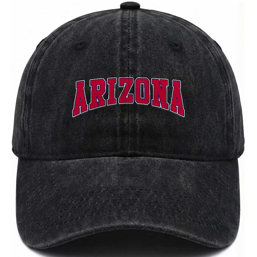 Arizona Sports Fan Vintage Bold Throwback AZ State Washed Cotton Baseball Cap TS11 Print Your Wear