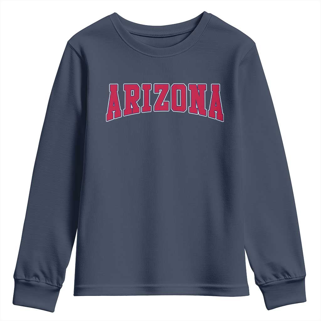 Arizona Sports Fan Vintage Bold Throwback AZ State Youth Sweatshirt TS11 Navy Print Your Wear