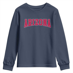 Arizona Sports Fan Vintage Bold Throwback AZ State Youth Sweatshirt TS11 Navy Print Your Wear