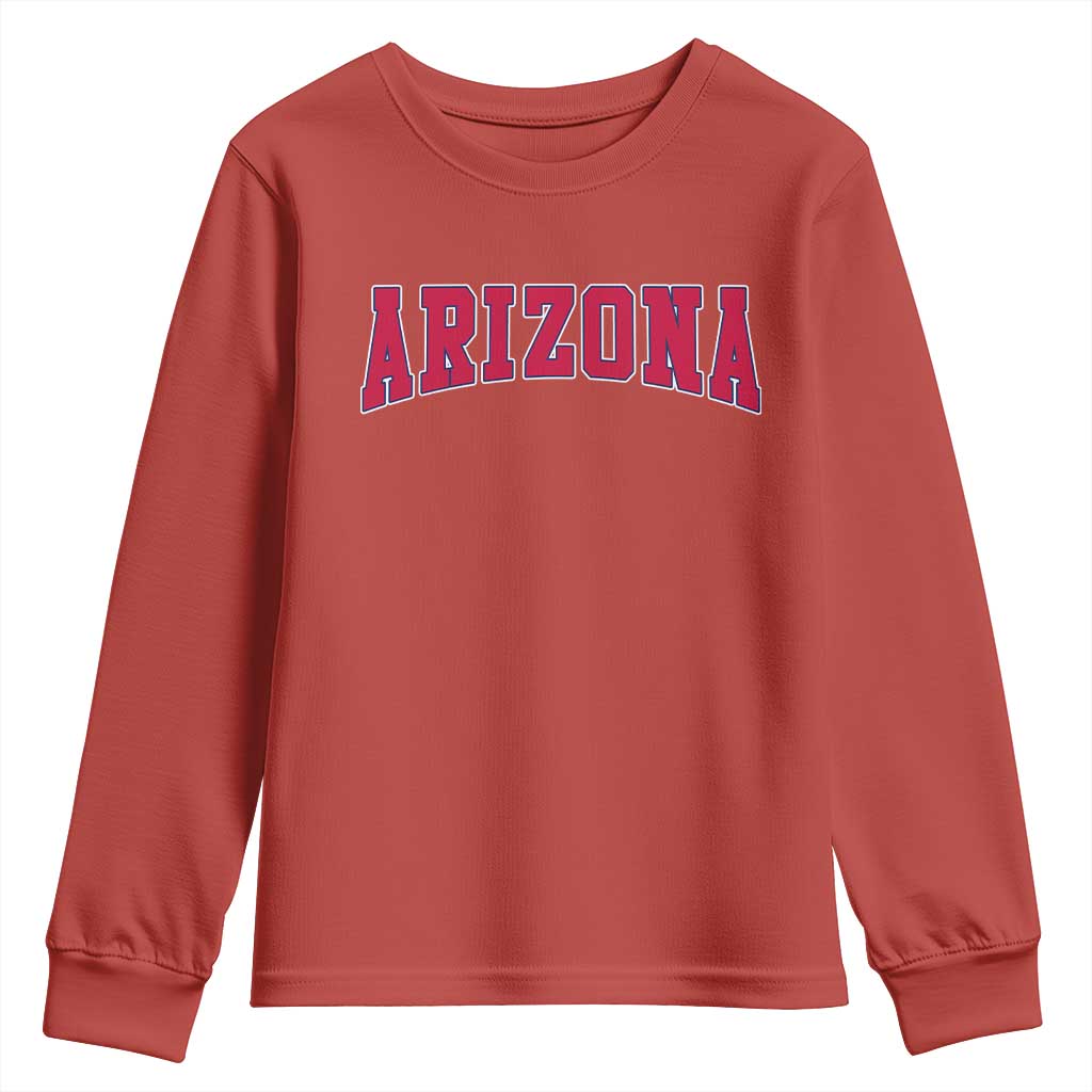 Arizona Sports Fan Vintage Bold Throwback AZ State Youth Sweatshirt TS11 Red Print Your Wear
