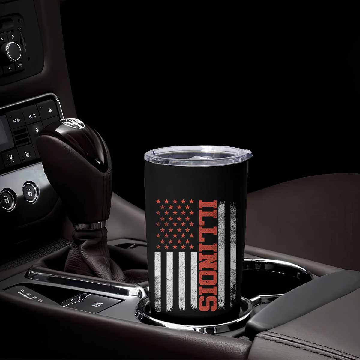 Illinois Pride Tumbler Cup Vintage American Flag Distressed Varsity Aesthetic Letters IL State TS11 Print Your Wear