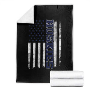 Husky Lover Sports Varsity Aesthetic Letters Vintage American Flag Throw Blanket TS11 Black Print Your Wear