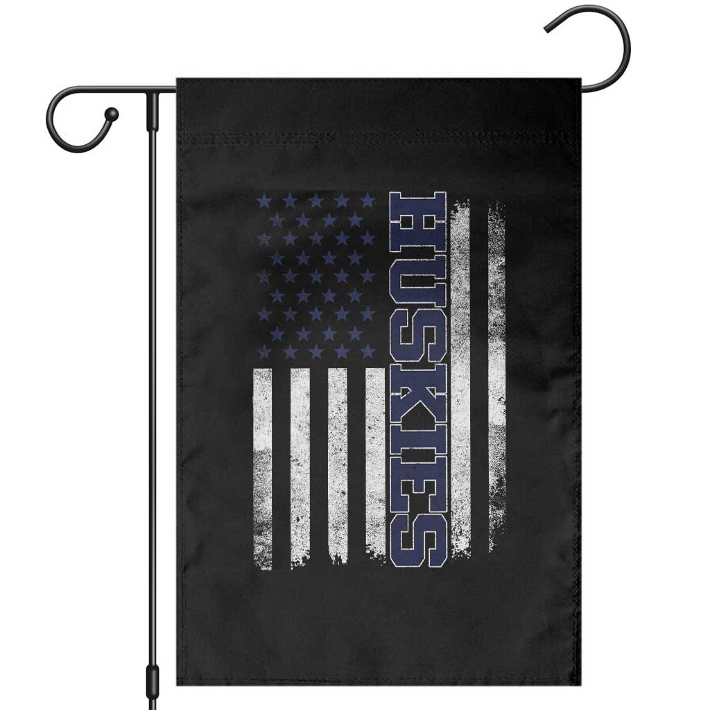 Husky Lover Sports Varsity Aesthetic Letters Vintage American Flag Garden Flag TS11 Black Print Your Wear